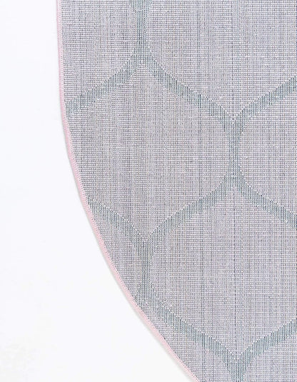 Unique Loom Trellis Frieze Collection Area Rug - Rounded (4' x 6' Oval, Light Pink/ Ivory)
