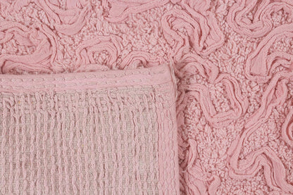 Home Weavers Bell Flower Collection 100% Cotton Tufted Bath Rugs, Extra Soft and Absorbent Bath Rugs, Non-Slip Bath Mats, Machine Washable, Bath Mats for Bathroom Floor and Tub, 25"x25" Heart, Pink