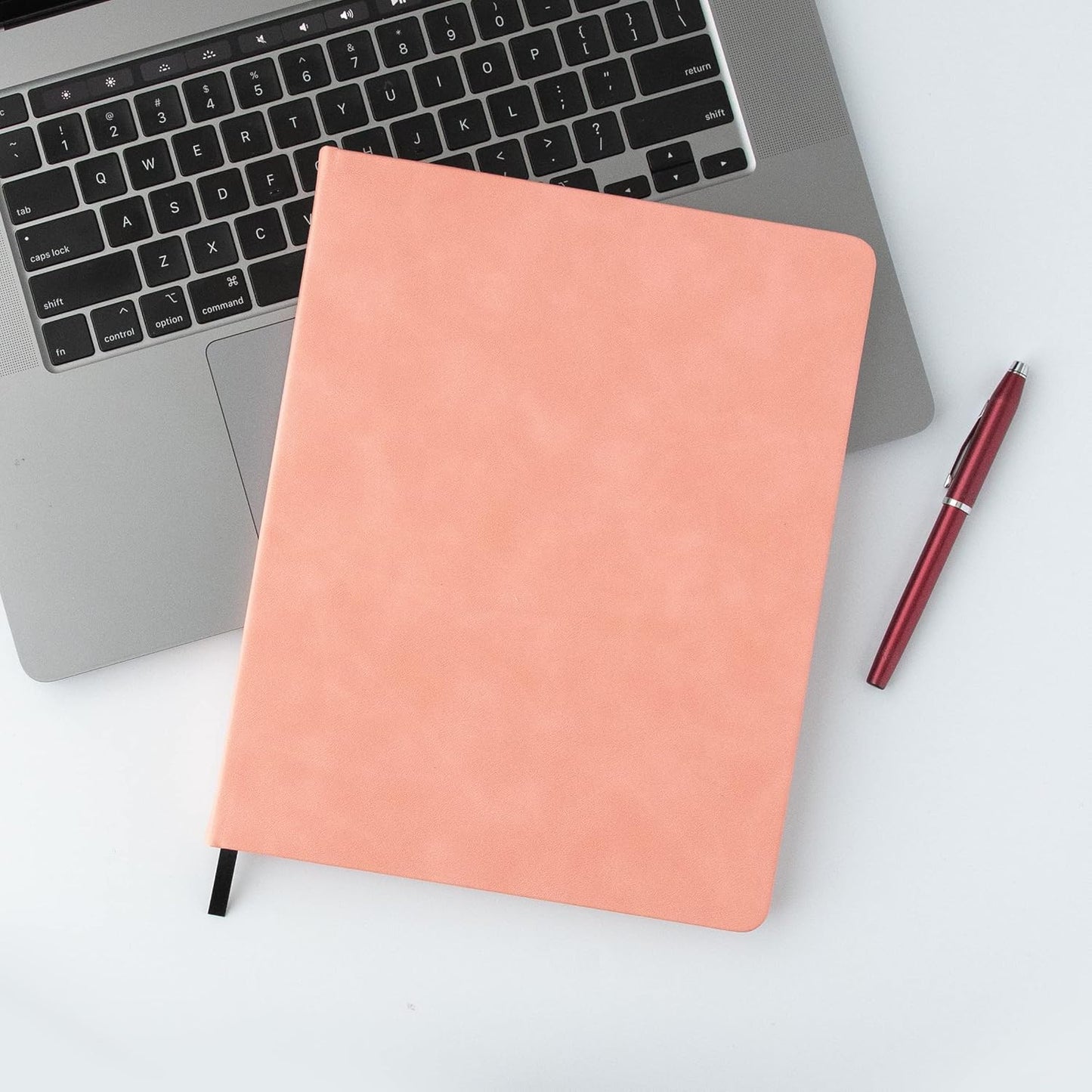 THiNKABLE Pink Journal Notebook, A4 Lined Vegan Leather Hard Cover Journal for Writing, 8.25x10.25 inches, Pretty Notebook For Work, Pastel Notebook for Office