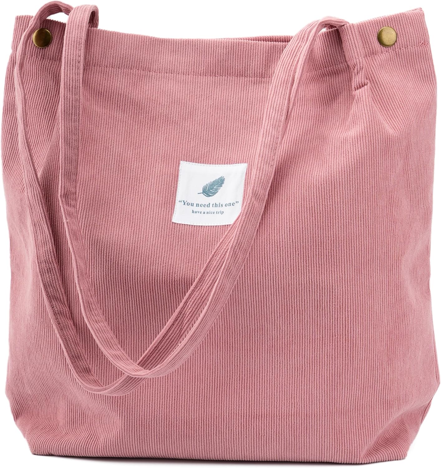 TOPASION Cute Corduroy Tote Bag Canvas Shoulder Handbags for Women Travel Shopping