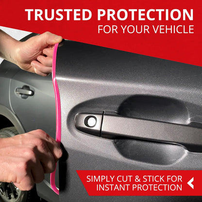 All-Fit Automotive Car Door Edge Protector – Universal DIY Edge Trim to Prevent Scratches & Dings – Flexible Adhesive Molding Trim for Cars, Trucks & SUVs (10 Ft - Pink)