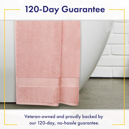 Alusa Home 100% Organic Zero-Twist Cotton Towels - GOTS Certified Luxury Bath Towels - Ultra Soft & Plush 700GSM Long-Staple Cotton - 6 Piece Towel Set (Blush Pink)