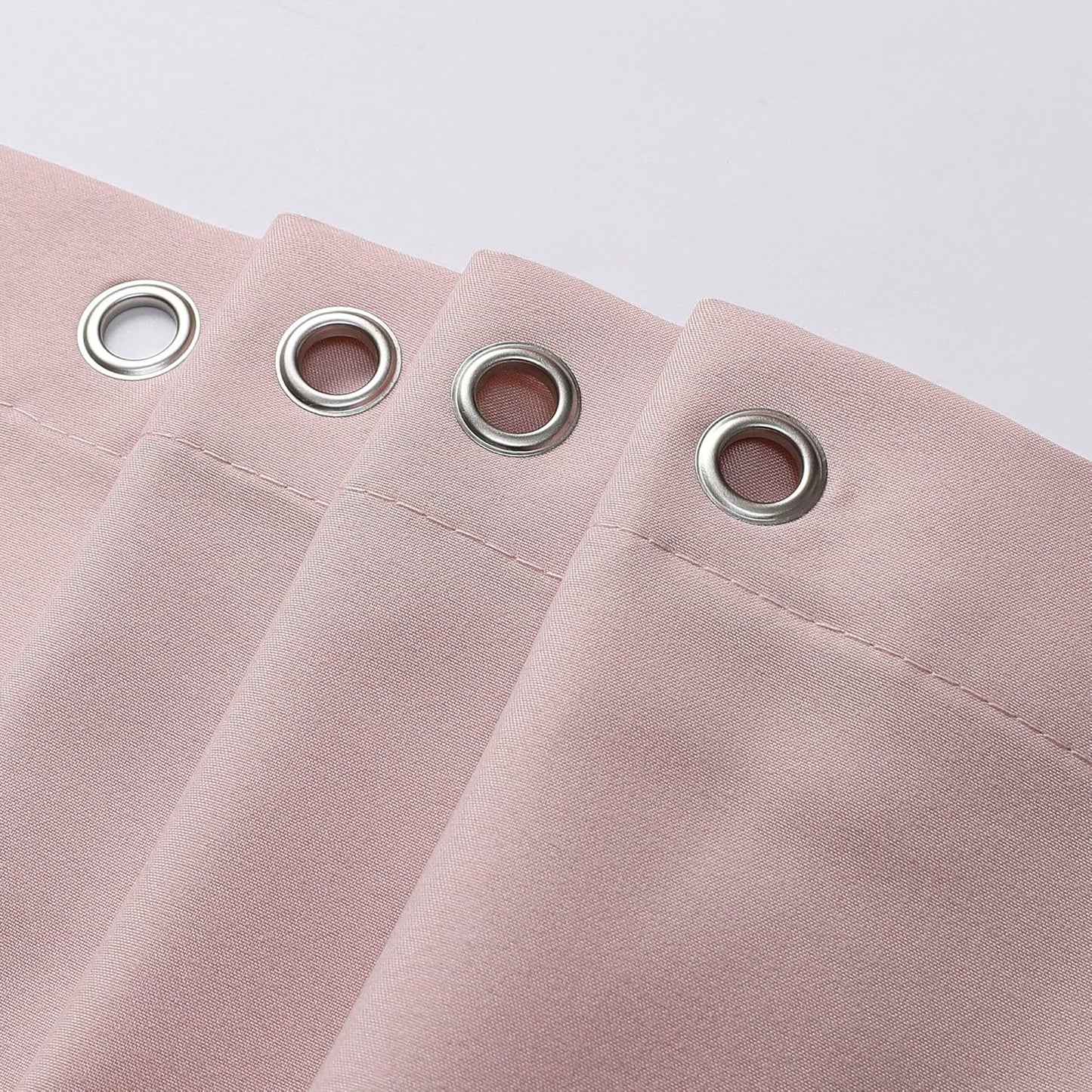 OVZME Zora 84 Inch Shower Curtain Set with 12 Plastic Hooks, Plain Fabric Shower Curtain for Bathroom - Extra Long Shower Curtain, Water Resistance, Machine Washable Soft Cloth, 72WX84L, Blush Pink