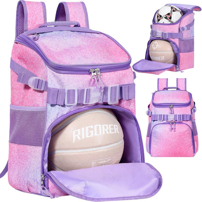 TRAILKICKER Basketball Backpack Women Fit Soccer Volleyball Baseball Football Sports Backpack Training Equipment Bag for Team