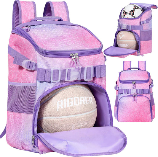 TRAILKICKER Basketball Backpack Women Fit Soccer Volleyball Baseball Football Sports Backpack Training Equipment Bag for Team