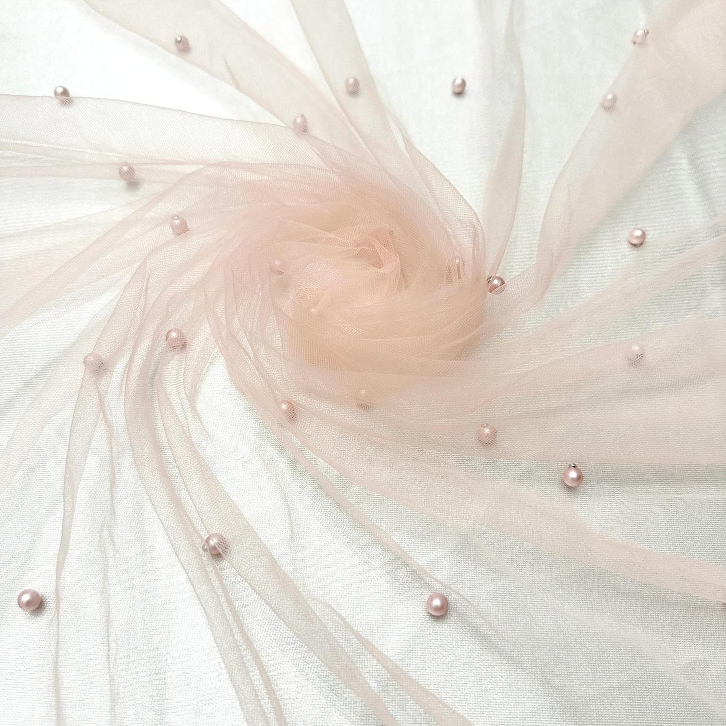 Pink Pearl Table Runner Gauze120 Inch 10FT, Seasonal Sheer Dining Holiday Wedding Birthday Baby Shower Tulle Summer Table Decor for Home Party