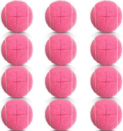 12PCS Precut Tennis Balls for Walkers, Heavy Duty Long Lasting Glide Balls - Precut for Easy Installation, Universal Felt Pads for Walker Legs & Furniture, Floor Protectors (Pink)