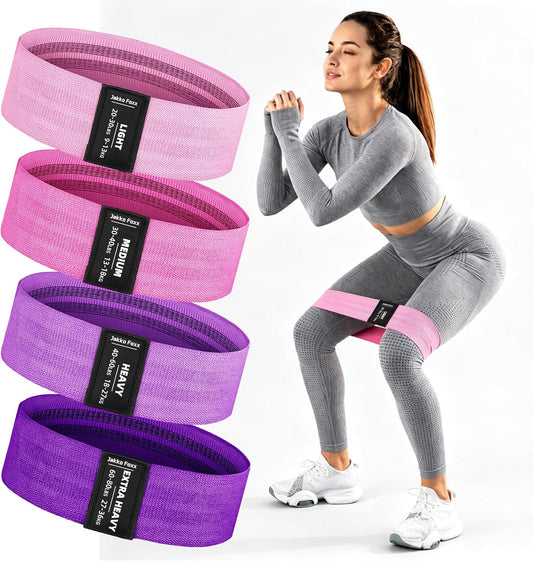 Fabric Resistance Bands,5 Non-Slip Fabric Workout Bands,Booty Bands for Women & Men, Elastic Exercise Bands for Legs, Glutes, Hips & Thighs, Home Fitness & Gym
