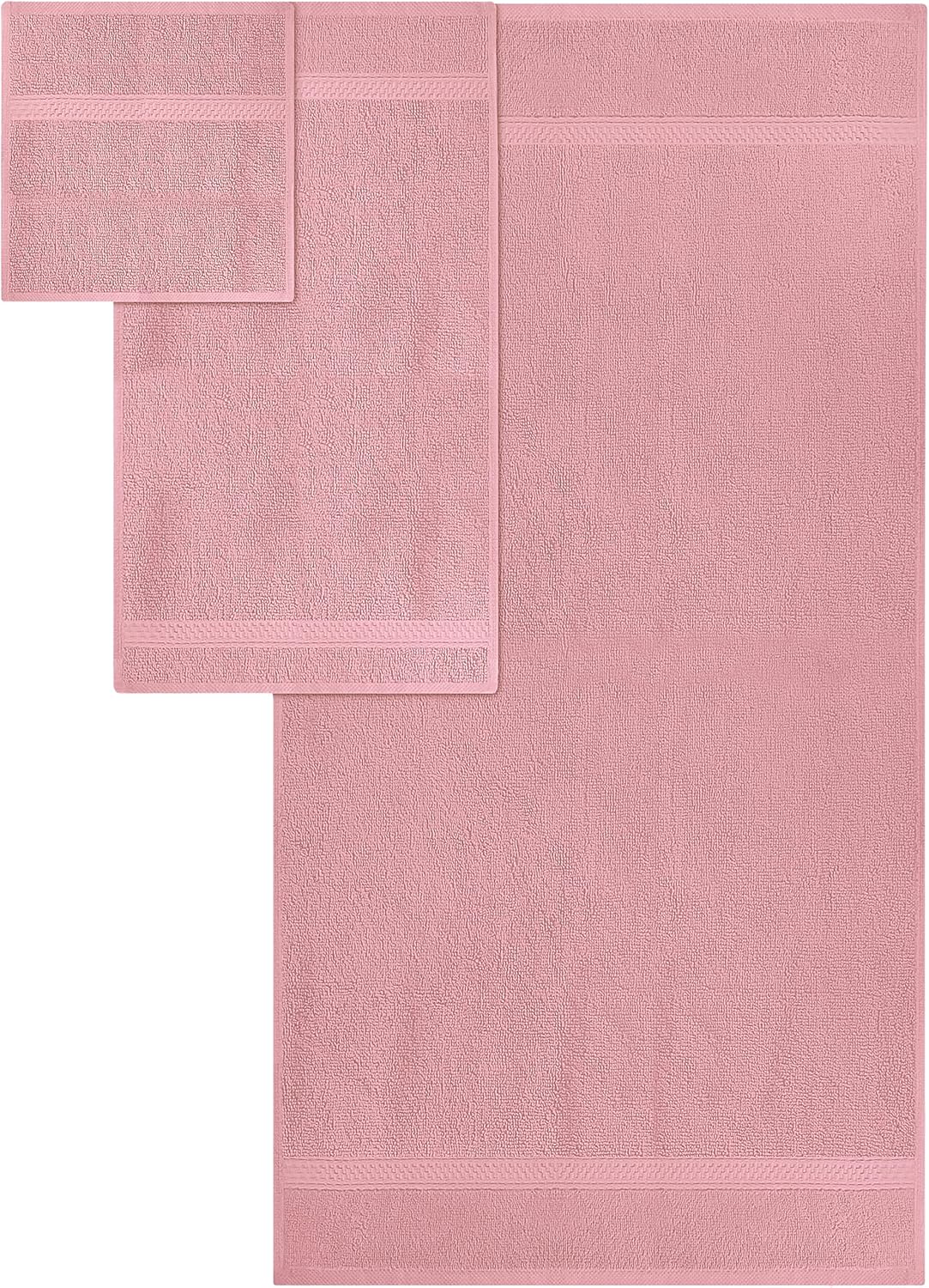 Utopia Towels 8 Piece Luxury Towel Set – Majestic Plush, Super Absorbent & Quicker-to-Dry, Thick 100% Ring Spun Cotton Towels for Bathroom, Spa & Hotel – 2 Bath, 2 Hand, 4 Washcloths, Dusty Pink