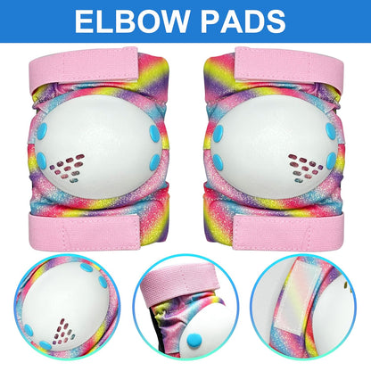 Kids Knee Pads and Elbow Pads Set,Girls Pink Skateboarding Pad,Kid Protective Gear Set for Scooter,Cycling and Rollerblading,Ice Skate and Skateboard Pads for Kids 8-12 Years Old