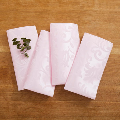 8 Pieces Scroll Damask Jacquard Light Pink Placemats,13 x 19 inch Protect Surface Heat and Stain Resistant Dinner Mats