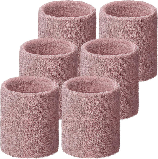 Willbond Wrist Sweatbands, Sports Sweatbands for Competition, Sweat Absorbent, for Basketball, Tennis, Football, Running and Work (Pack of 6)