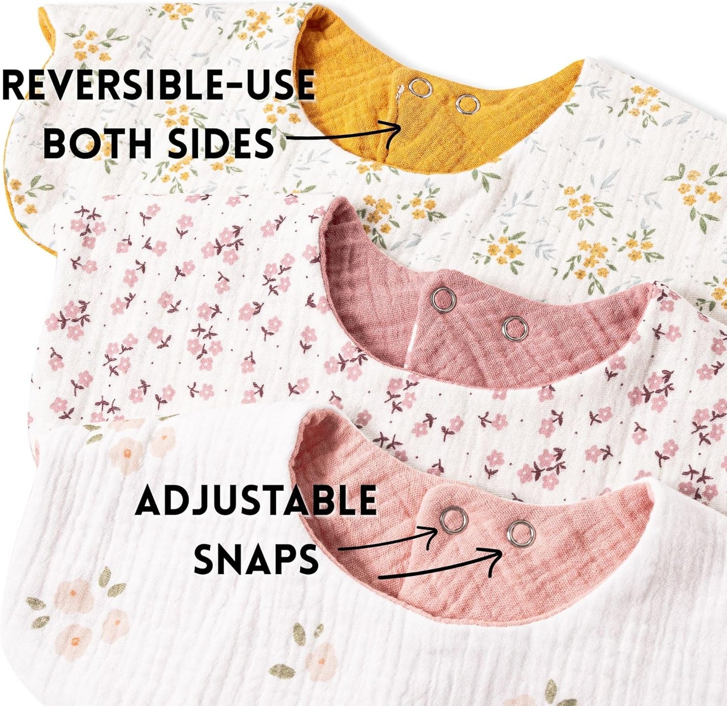 Baby Cotton Muslin Bibs and Bow Headbands Set
