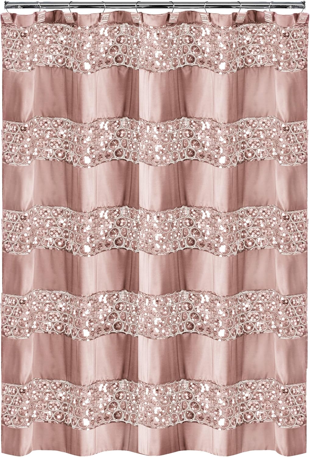Popular Bath 885545 Sinatra Collection, Shower Curtain, Blush
