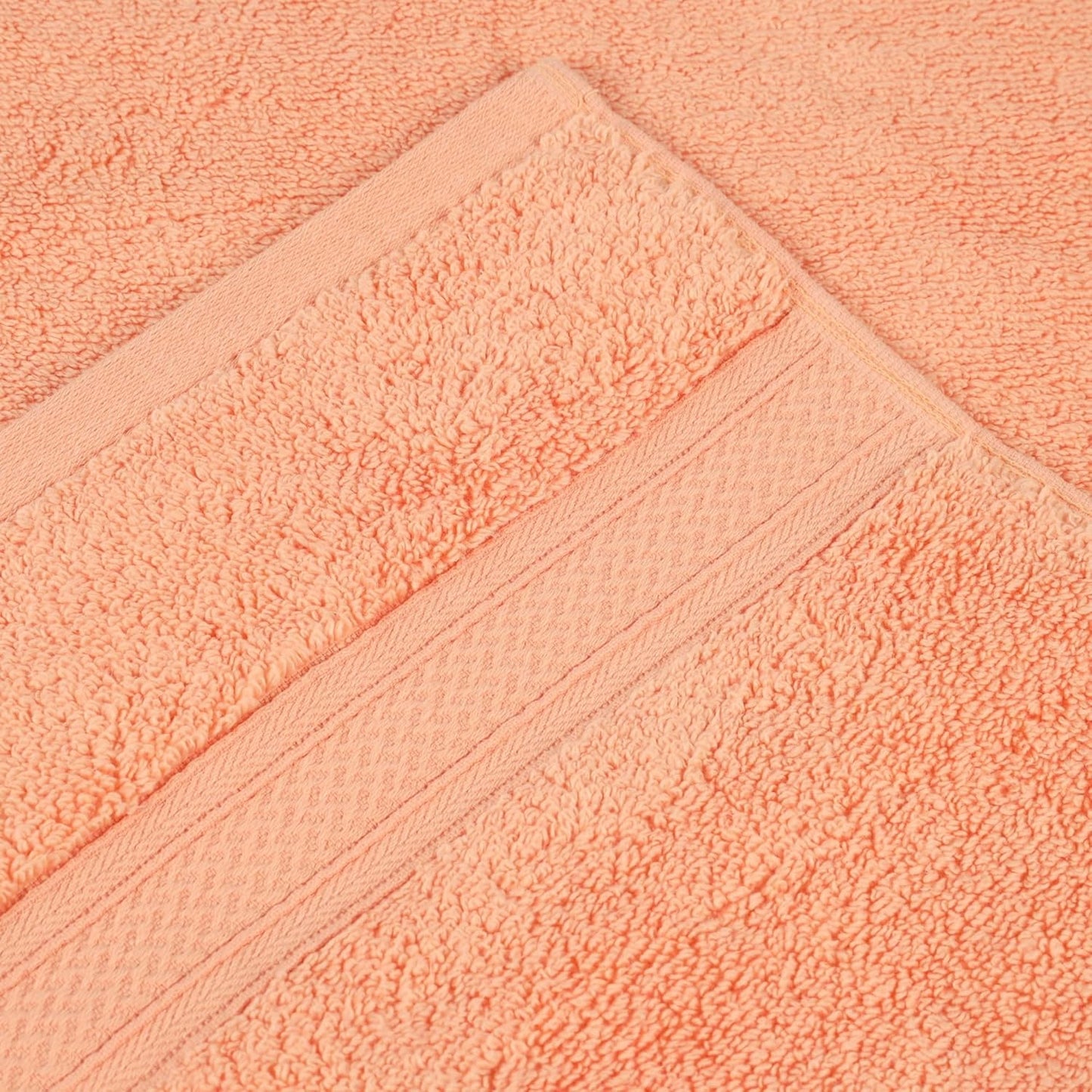 Superior Cotton 3-Piece Towel Set, Zero Twist, Quick Dry, Home Essentials, Shower, Spa, Luxury Plush Soft Absorbent Towels, Includes 1 Bath, 1 Hand, 1 Washcloth/Face Towel, Solid, Peach