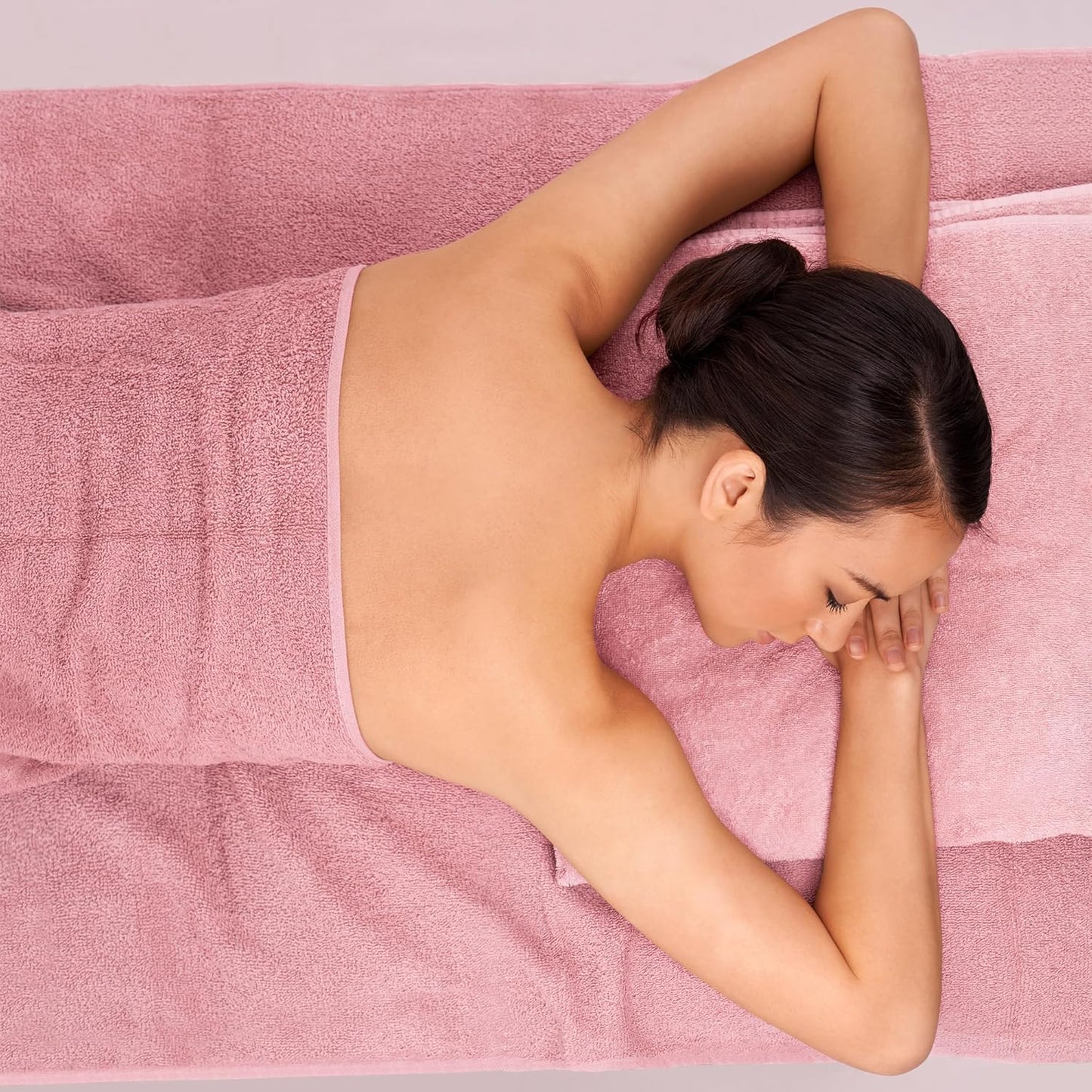 Bath Sheets – Extra Large Bathroom Sheet Set – Pack of 2 Jumbo Towels Baby Pink (71x35in) – 100% Cotton Soft Quick Dry Large Bath Towels for Adults Hotel Spa Bathroom Use