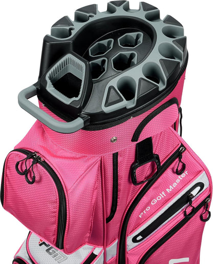 PGM Golf Cart Bag with 14 Way Organizer Divider Top, Premium Cart Bag with Handles and Rain Cover for Men