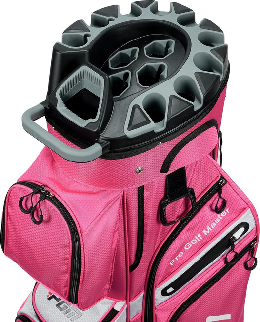 PGM Golf Cart Bag with 14 Way Organizer Divider Top, Premium Cart Bag with Handles and Rain Cover for Men