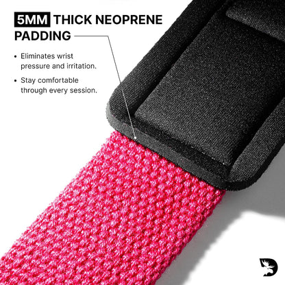 DMoose Fitness Lifting Straps 24" (Pair) - 5mm Padded Durable Wrist Straps for Weightlifting & Powerlifting - Cotton Lifting Strap with Silicone Grip for Men & Women - Deadlift Strap for Gym Workout