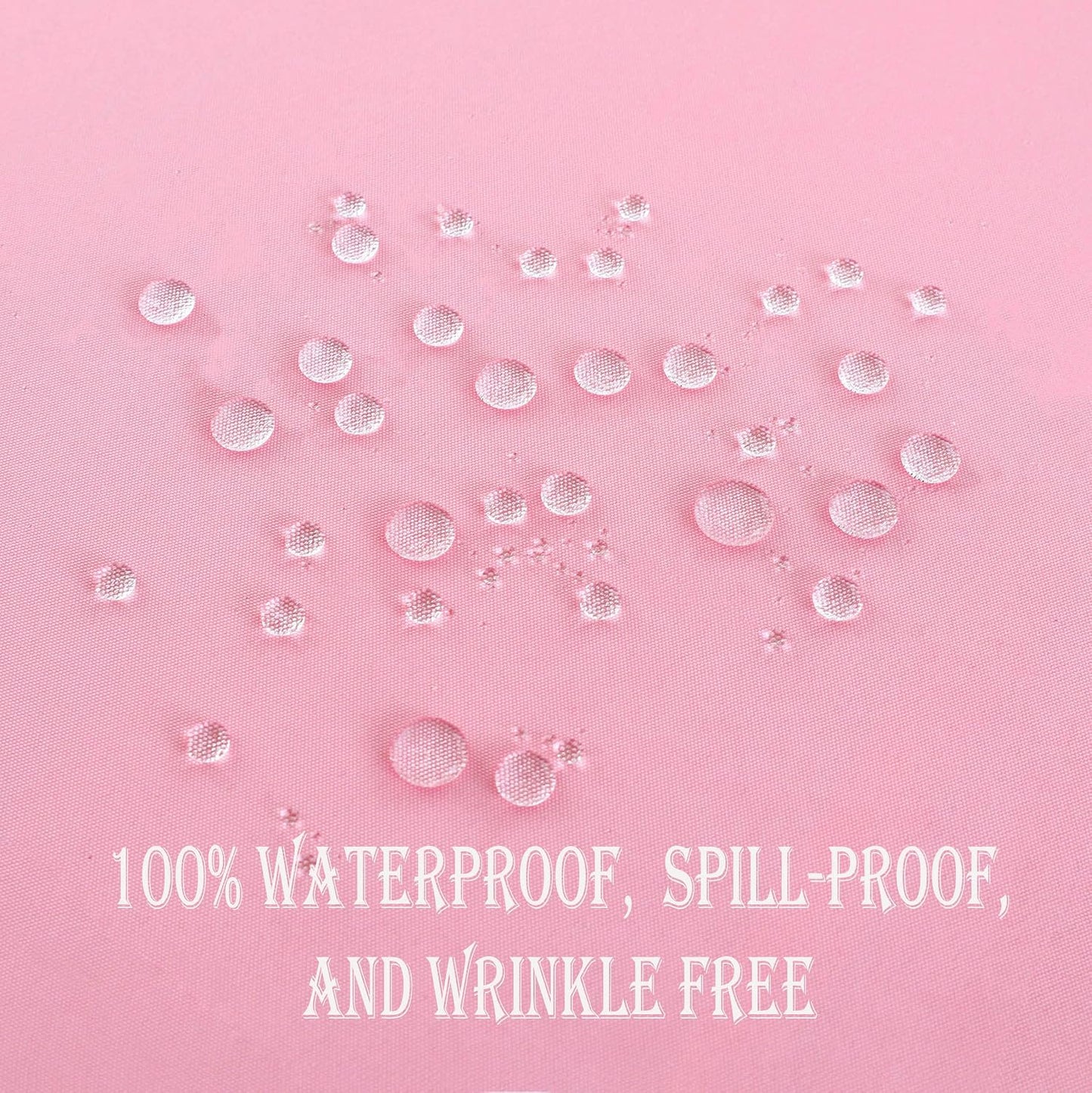 Pink Round Tablecloth Waterproof Stain Resistant Wrinkle Free Table Cloth 210GSM Polyester Washable Wipeable Table Cover for Party, Banquet, Wedding, Indoor and Outdoor use (48 inch, Circle)