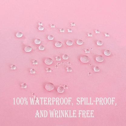 Pink Round Tablecloth Waterproof Stain Resistant Wrinkle Free Table Cloth 210GSM Polyester Washable Wipeable Table Cover for Party, Banquet, Wedding, Indoor and Outdoor use (48 inch, Circle)