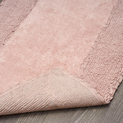 Laura Ashley Ruffle Border 100% Cotton Bath Rug Set, Blush Pink, 17" x 24"/ 20" x 32"