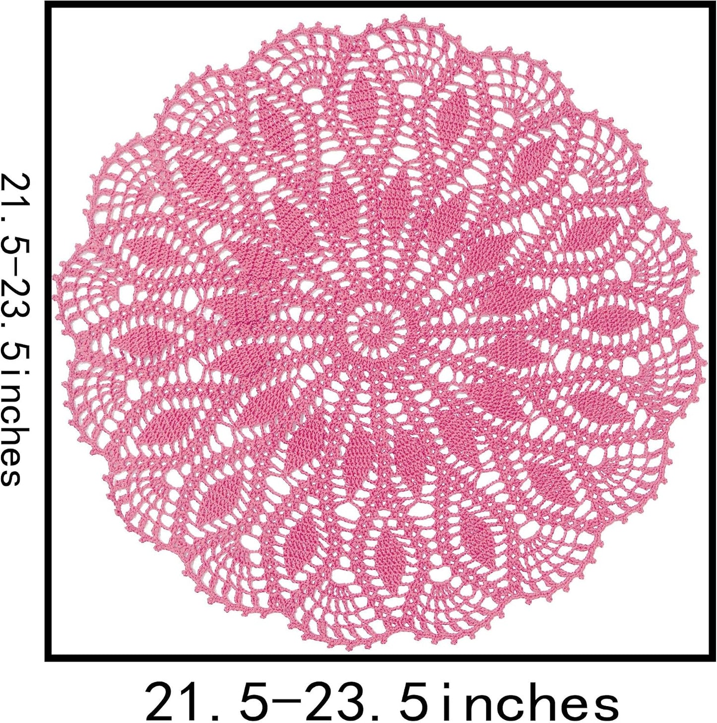 SUNONE11HKA 22 Inch Table Placemat Kitchen Round Decor Doily Washable Tablecloth Doilies (Pink)
