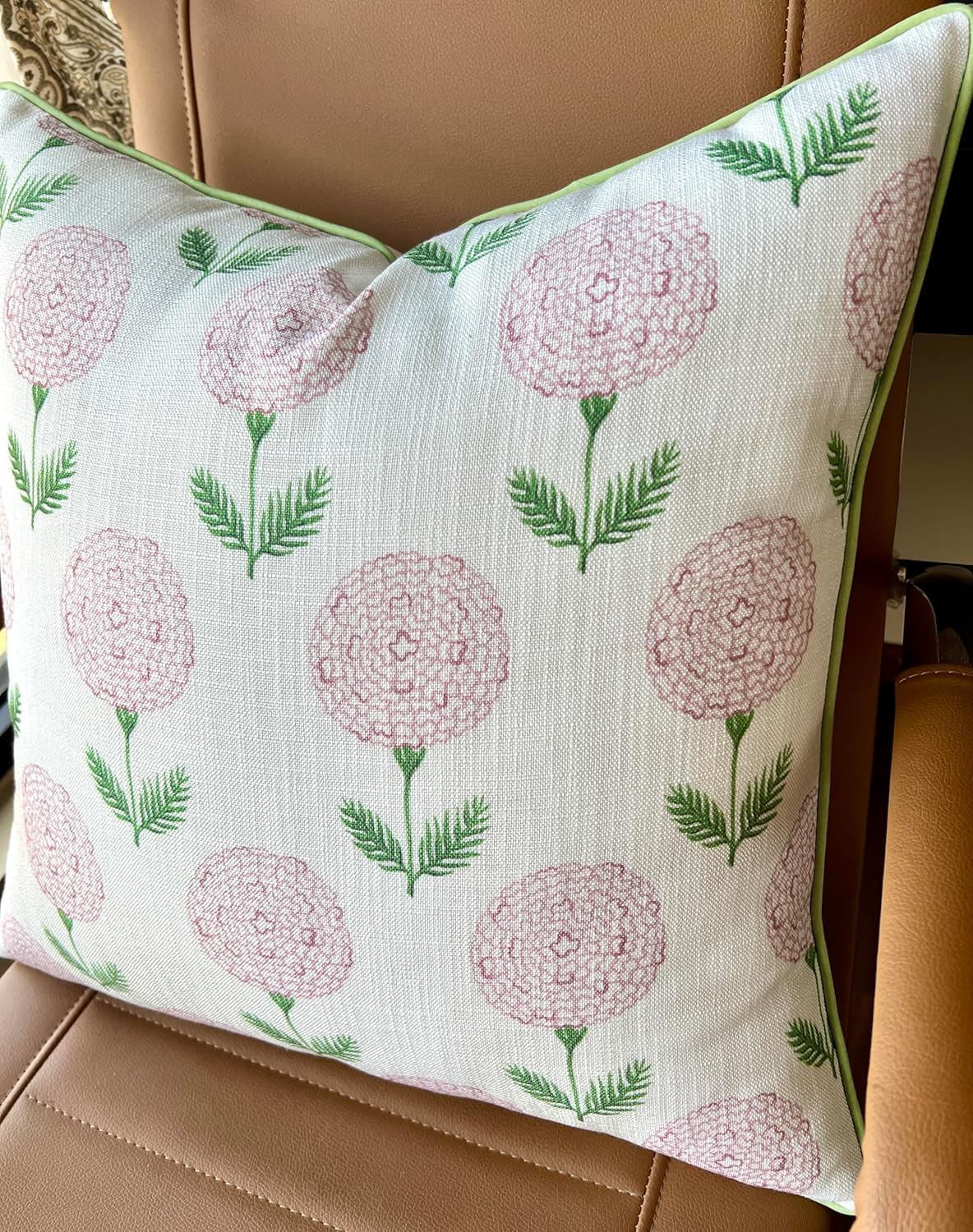 Blush Pink Botanical Print Throw Pillow Cover - 20x20 Inch Cotton Blend - Konkan Floral
