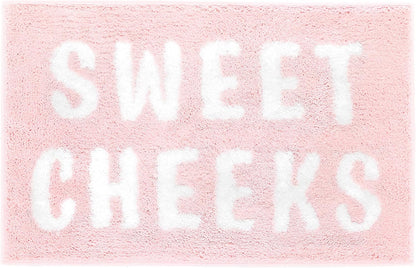 Ohocut Sweet Cheeks Bath Mat for Tub, Cute Pink Bath Mats Non Slip, Blush Pink Bathroom Decor, Anti Slip Microfiber Bath Rugs, Funny Bath Rugs, 24"x16"