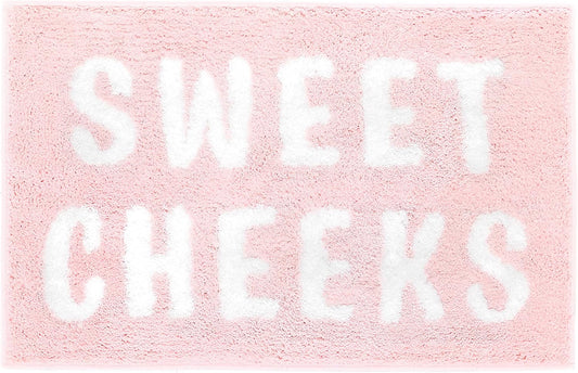 Ohocut Sweet Cheeks Bath Mat for Tub, Cute Pink Bath Mats Non Slip, Blush Pink Bathroom Decor, Anti Slip Microfiber Bath Rugs, Funny Bath Rugs, 24"x16"