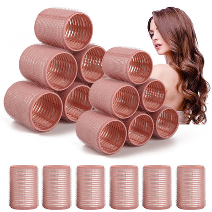 18 pcs Thermal Hair Rollers,Ceramic Thermal Hair Rollers Curlers for Blowout Look Long Hair Volume,Jumbo Self Grip Rollers Hair Curlers for Long Short for Women(Pink)