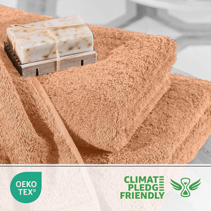 Martex Easy Living Everyday 6-Piece Bathroom Towel Set – 2 Bath Towels, 2 Hand Towels, 2 Wash Cloths – 100% Cotton – Soft & Quick-Dry Towels - Peach