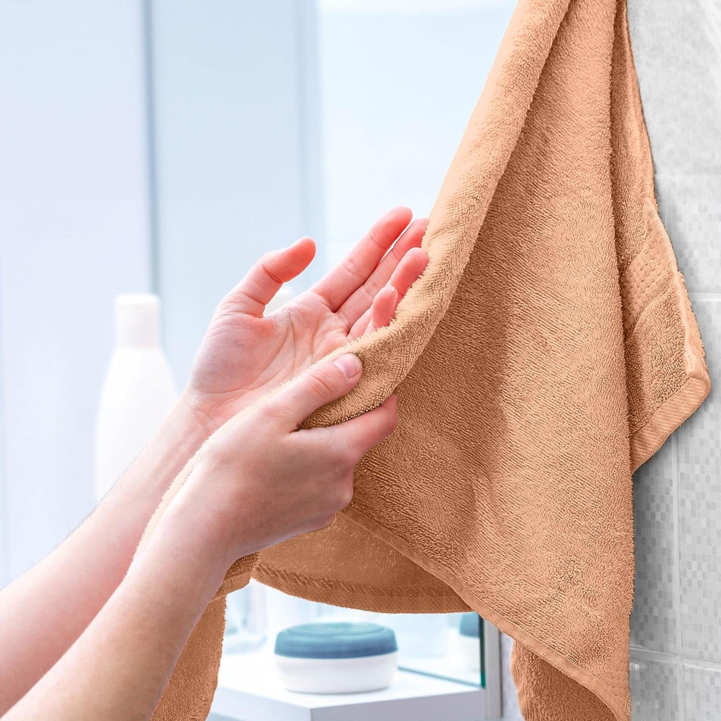 Martex Easy Living Everyday 6-Piece Bathroom Towel Set – 2 Bath Towels, 2 Hand Towels, 2 Wash Cloths – 100% Cotton – Soft & Quick-Dry Towels - Peach
