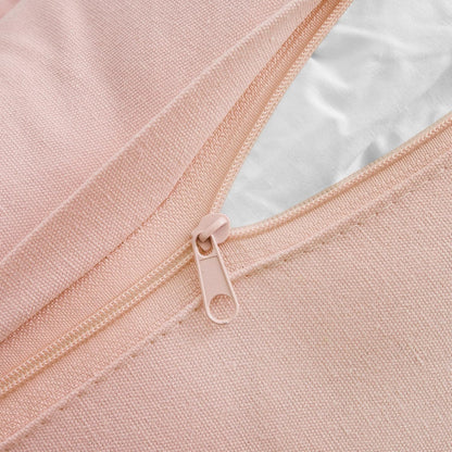 Soft Cotton Throw Pillow Covers Cushion Cases Set, Scalloped Wavy Edge Designs, Modern Home Decor 18 x 18 Inch Light Pink