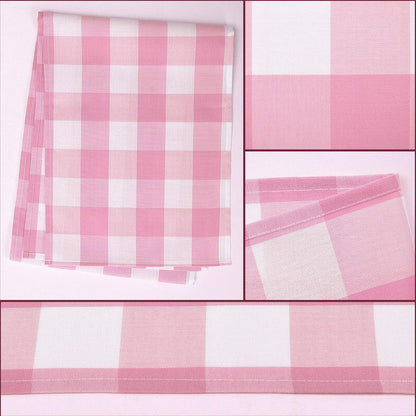 yuboo Pink Gingham Table Runner 72 Inches, Spring Summer Pink and White Buffalo Check Plaid Table Cloth for Gingham Party Supplies, Rustic Farmhouse Wedding Girls Birthday Home Table Decorations