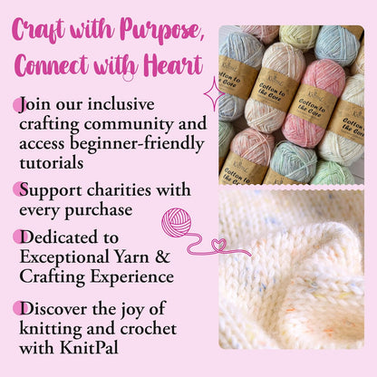 Cotton to The Core Cotton Yarn for Crocheting, 6-Pack (852 Yds / 300G), Free Patterns, Beginners Friendly - Soft Baby Yarn for Knitting - 3 DK Light Worsted Weight - Baby Pink