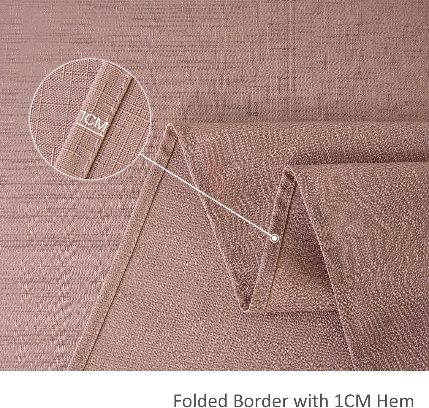 maxmill Faux Linen Textured Rectangle Tablecloth Water Resistant Wrinkle Free Spill-Proof, Soft Table Cloth for Dining Room Decoration, Banquet Parties Event Holiday Dinner, 60 x 84 Inch Dusty Pink