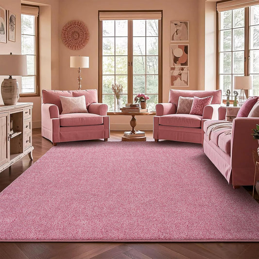 4x6 Pink Area Rug for Girls Bedroom Bedside Dorm, Washable Memory Foam Carpet, Non-Slip Fluffy Nursery Rugs for Living Room Office Entryway Hallway Home Room Decor, Pink and White