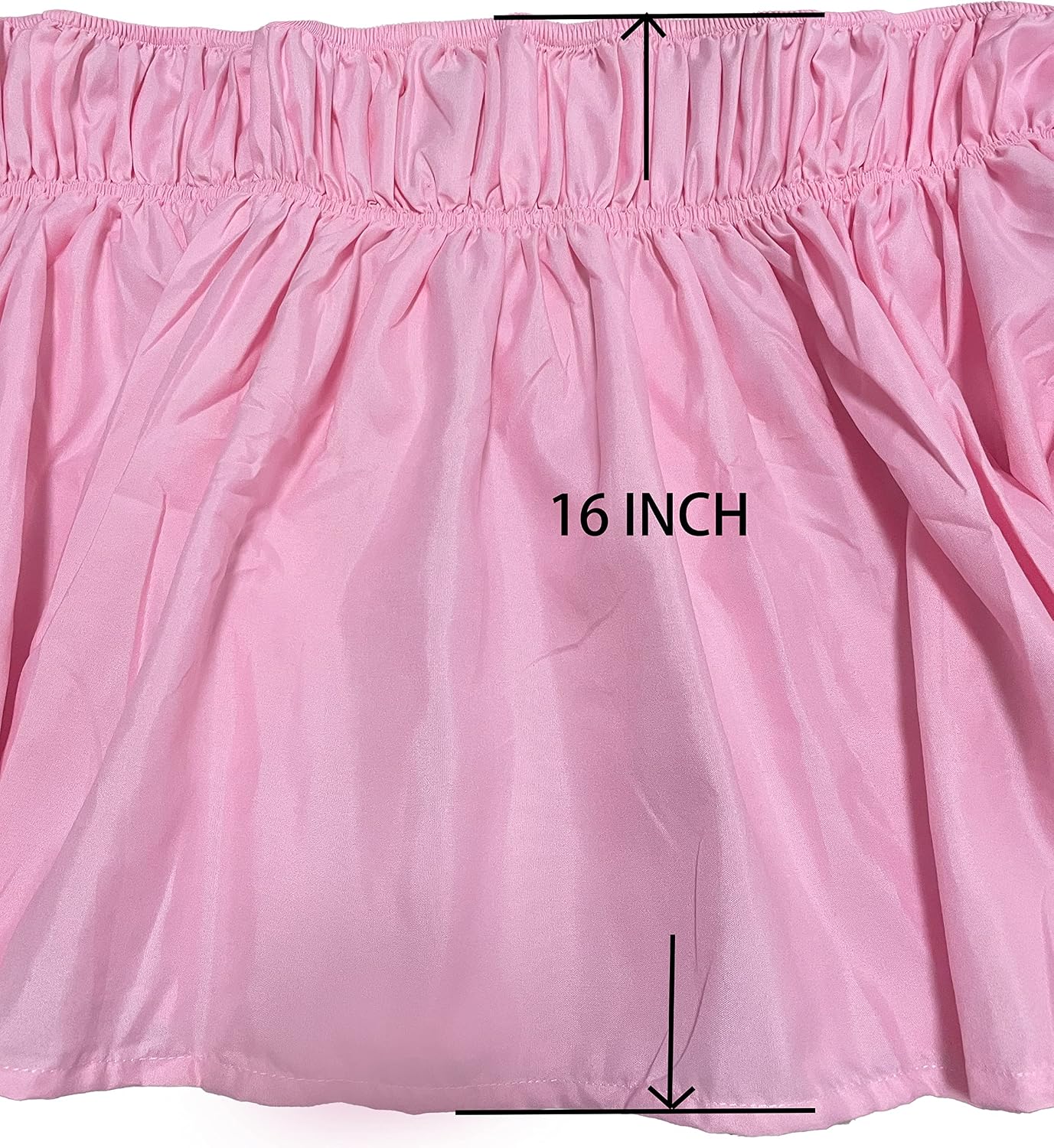 iMaylex Wrap Round Brushed Polyester Microfiber Bed Skirt with Adjustable Elastic Belt, Pleated Dust Ruffle with 16 Inch Drop, Bed Frame Cover, Easy Fit and Care, Pink, King