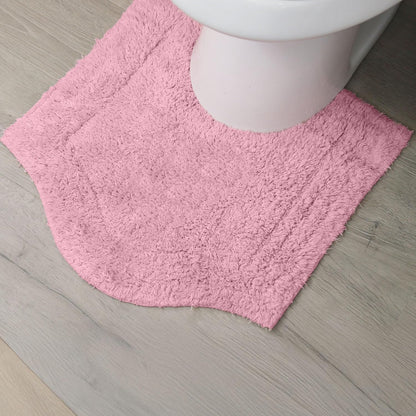 Home Weavers Waterford Collection 100% Cotton Tufted Bath Rug, Extra Soft and Absorbent Bath Rugs, Non-Slip Plush Bath Carpet, Machine Wash, Bath Mat for Bathroom, 20"x20" Contour, Pink