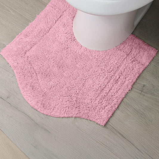 Home Weavers Waterford Collection 100% Cotton Tufted Bath Rug, Extra Soft and Absorbent Bath Rugs, Non-Slip Plush Bath Carpet, Machine Wash, Bath Mat for Bathroom, 20"x20" Contour, Pink