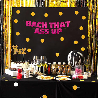 Pre-Strung Bachelorette Pink Glitter Banner - Bachelorette Party Decorations for Her - Party Supplies, Favors and Gifts