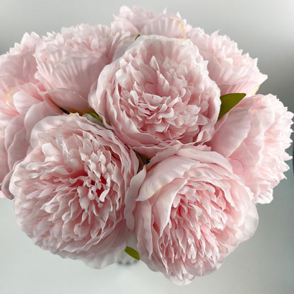 10pcs Artificial Peony Flowers Silk Peonies Real Touch Flower Bouquet for Vase Decor Wedding Table Centerpieces Valentines Gifts (Pink)