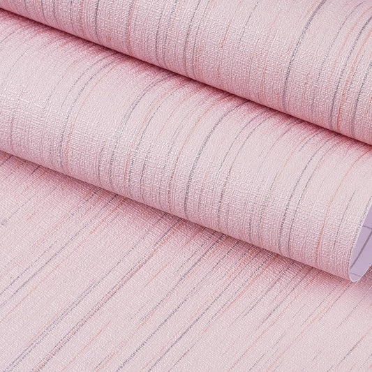 FunStick Grasscloth Peel and Stick Wallpaper Textured Pastel Pink Wallpaper Removable Pink Contact Paper for Cabinets Desk Self Adhesive Grass Cloth Fabric Wall Paper for Bedroom Bathroom 15.8"x78.8"