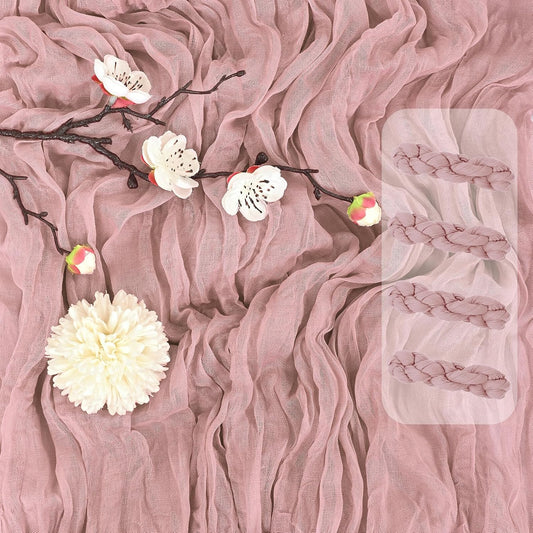 4 Pack Dusty Pink Cheesecloth Table Runner 17x108 Inch Boho Gauze Cheese Cloth Table Runners Romantic Rustic Semi Sheer Table Decor for Wedding Baby Shower Birthday