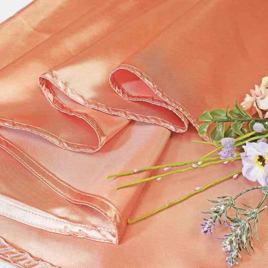 120" Round Heavy Duty Seamless Satin tablecloths Table Cover Linens for Restaurant Kitchen Dining Wedding Party Banquet Events - Apricot/Peach