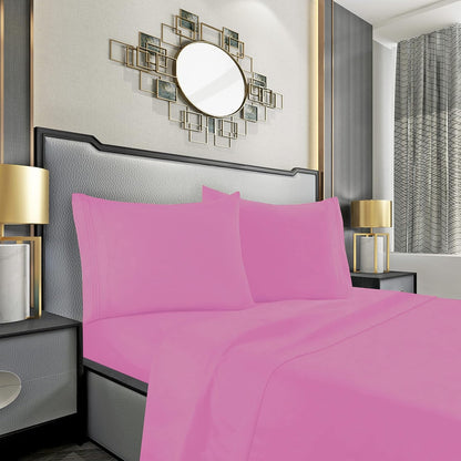 Mocassi Queen Sheet Set - Luxury Hotel 1800 Premier Bedding Sheets & Pillowcases - Ultra Soft Breathable & Cooling Bed Sheets - Deep Pocket - Wrinkle Resistant - 4 Piece Set - Queen, Light Pink