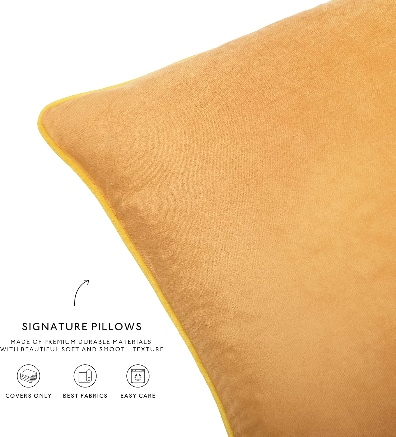 MONDAY MOOSE Decorative Throw Pillow Covers Cushion Cases, Set of 2 Soft Velvet Modern Double-Sided Designs, Mix and Match for Home Decor, Pillow Inserts Not Included (18x18 inch, Yellow/Pink)