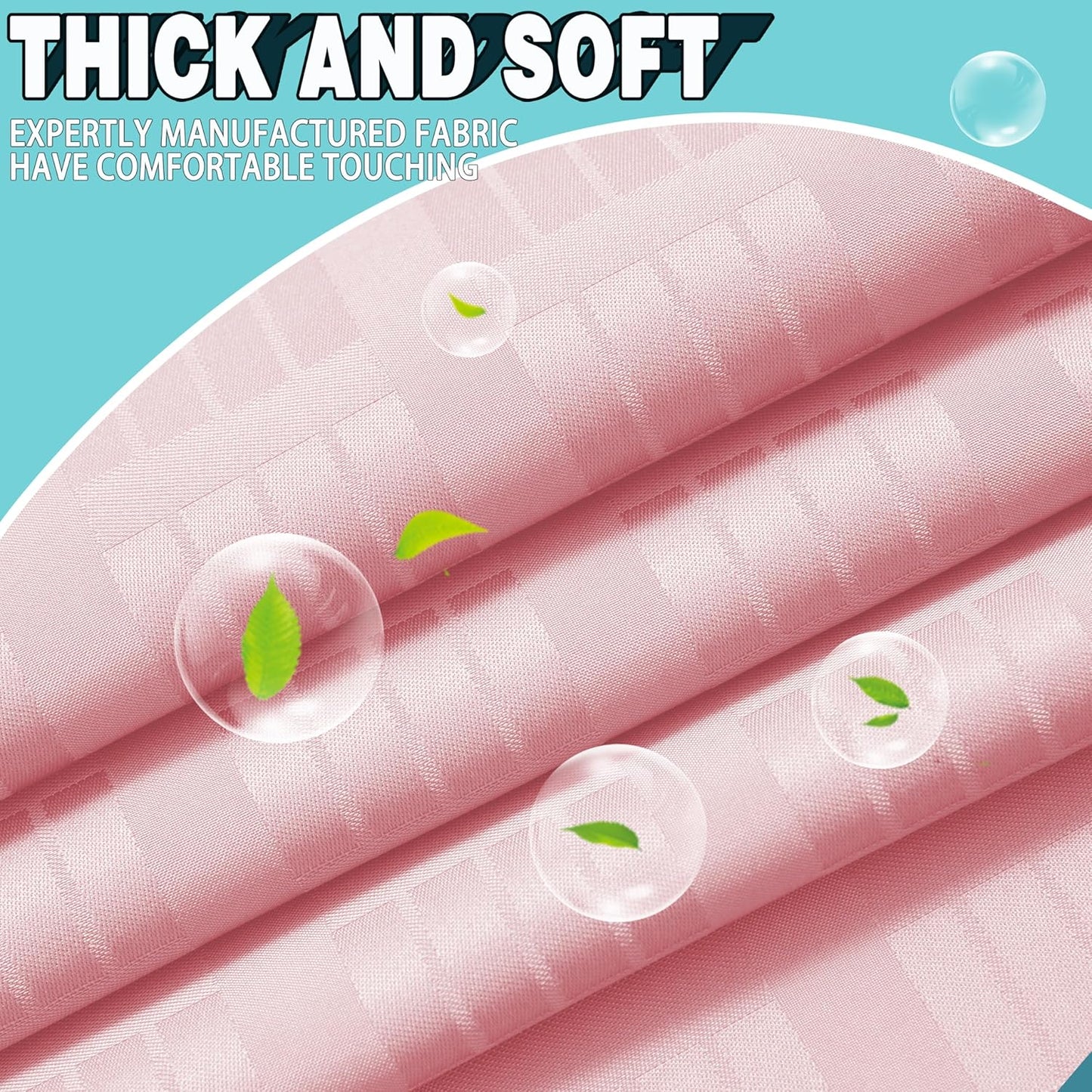 Conbo Mio No Hook Shower Curtain with Snap in Liner Set, Hotel Luxury Pink Shower Curtains for Bathroom with See Through Top Window, Waterproof, Washable 71W x 74H