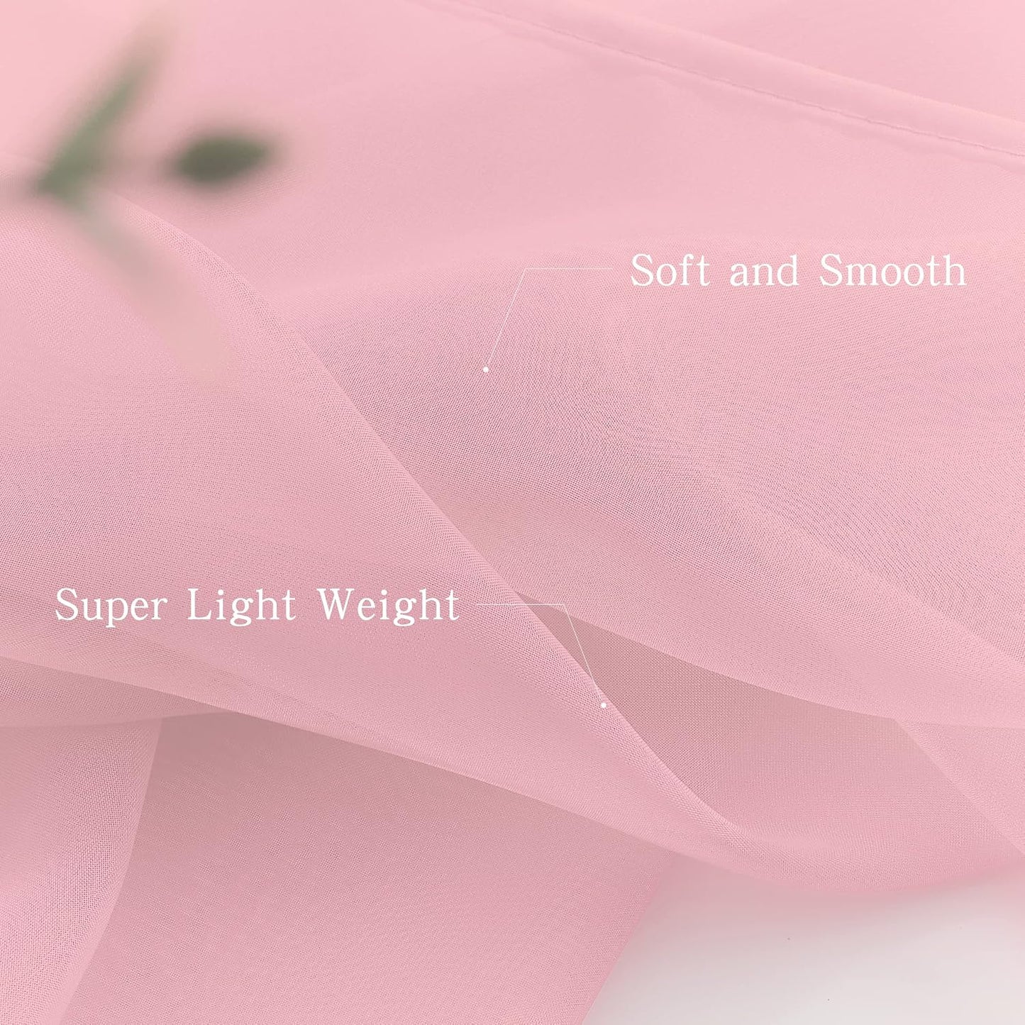 Luvyohmee Pink Window Scarf Valances - Light Pink Sheer Valances, 144 Inch Curtain Scarf Swag Curtains, Bed Canopy Curtains 52Wx144L